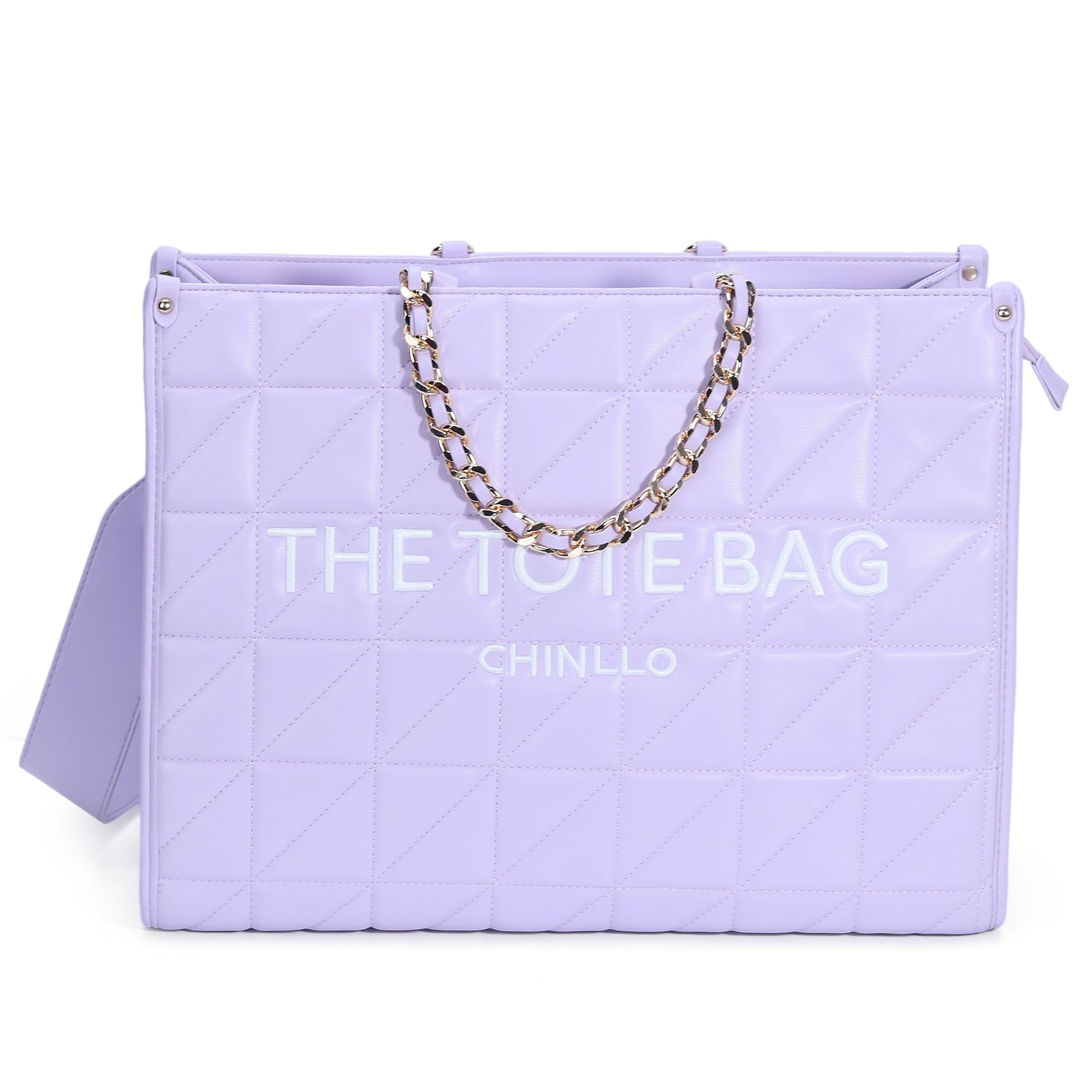 Chinllo Tote Bag for Women – Quilted Satchel Purse with Detachable Shoulder Strap | Small, Medium, Large