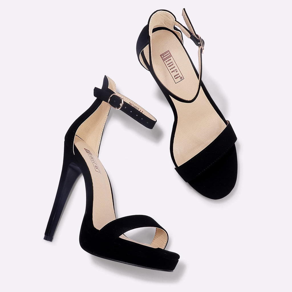 IDIFU Women's 5" Platform Stiletto Heel Sandals | Ankle Strap Open Toe | Wedding & Party