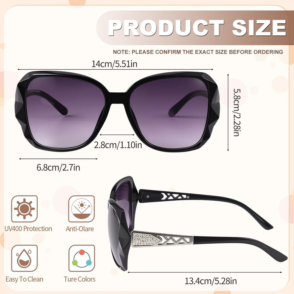 Oversized Rhinestone Sunglasses Set - Dazzling look.