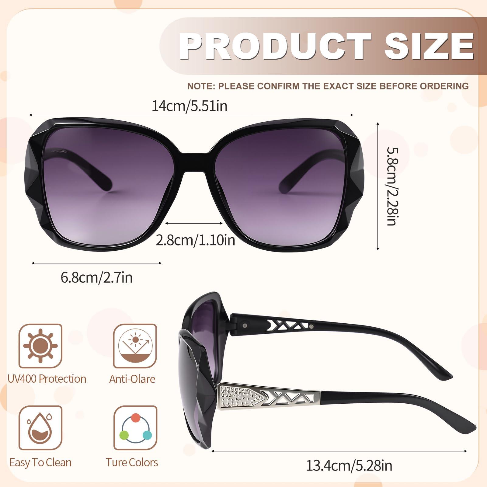 Oversized Rhinestone Sunglasses Set - Dazzling look.