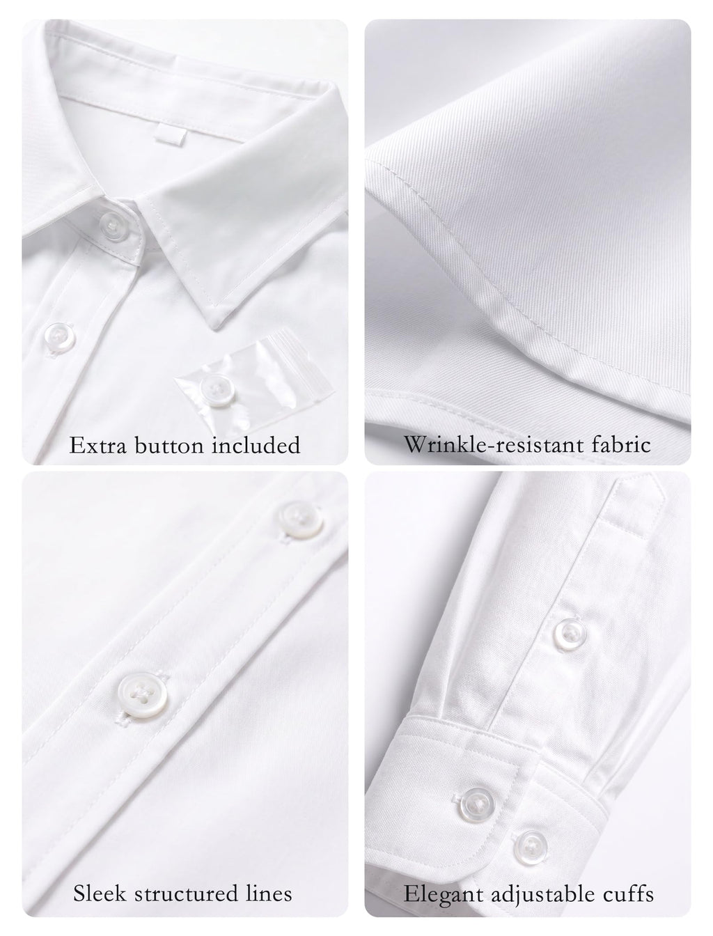 Women's Wrinkle-Free Button Down Shirt – Long Sleeve Business Blouse