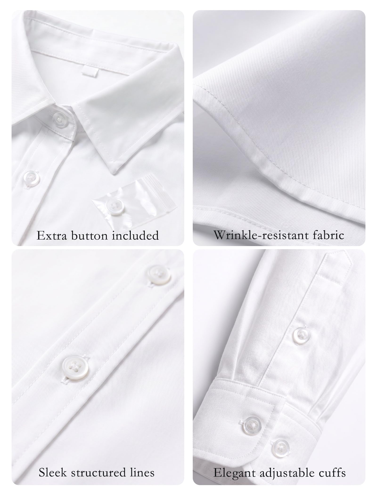 Women's Wrinkle-Free Button Down Shirt – Long Sleeve Business Blouse