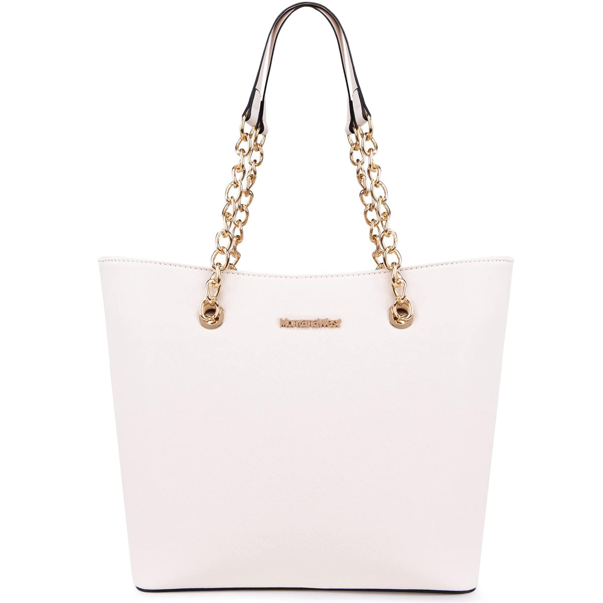 Montana West Chain Top-Handle Tote Bag Large Capacity Vegan Leather