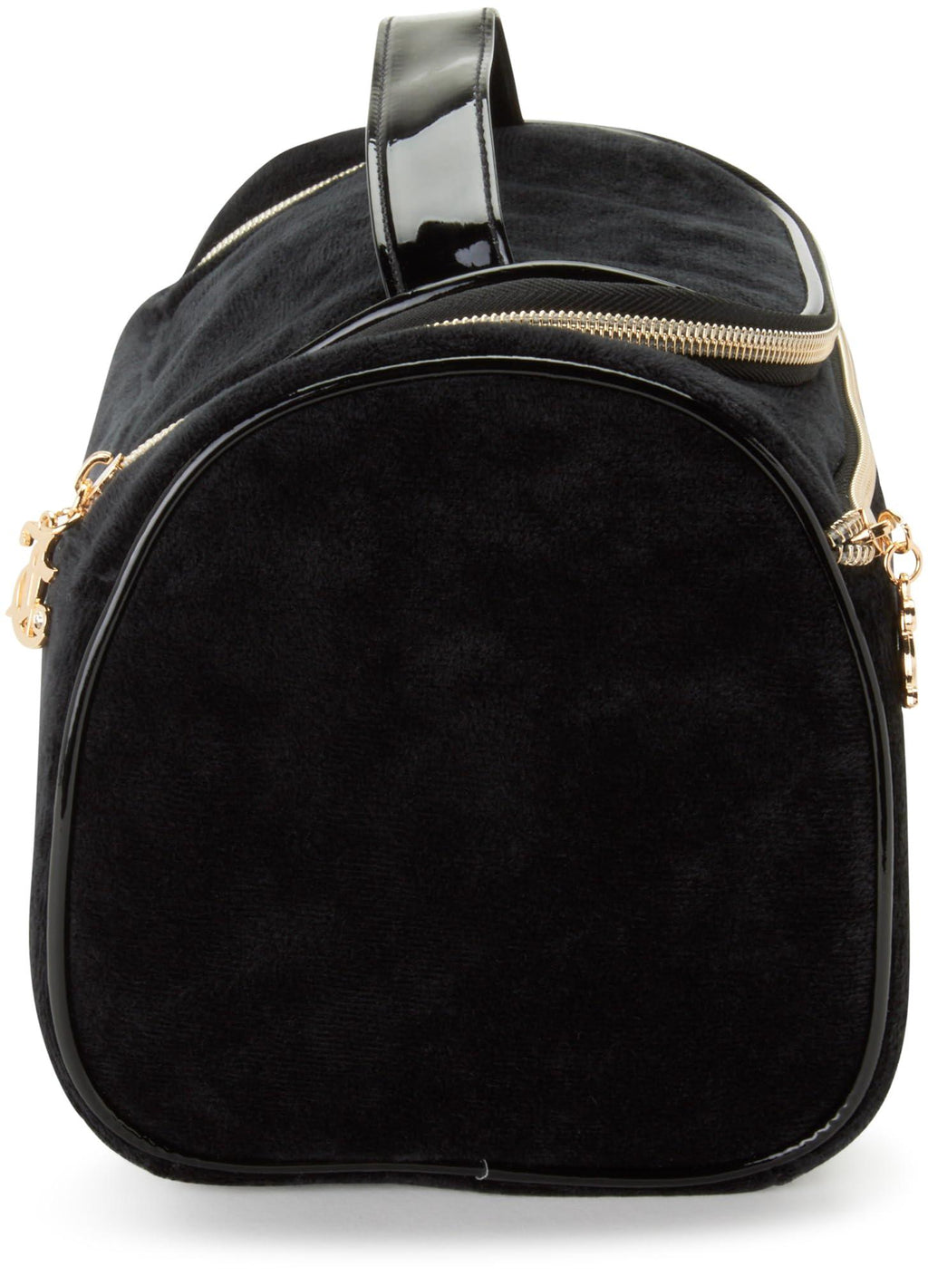 Juicy Couture Velour Makeup Bag | Rhinestone Travel Cosmetics Organizer | Black & Pink