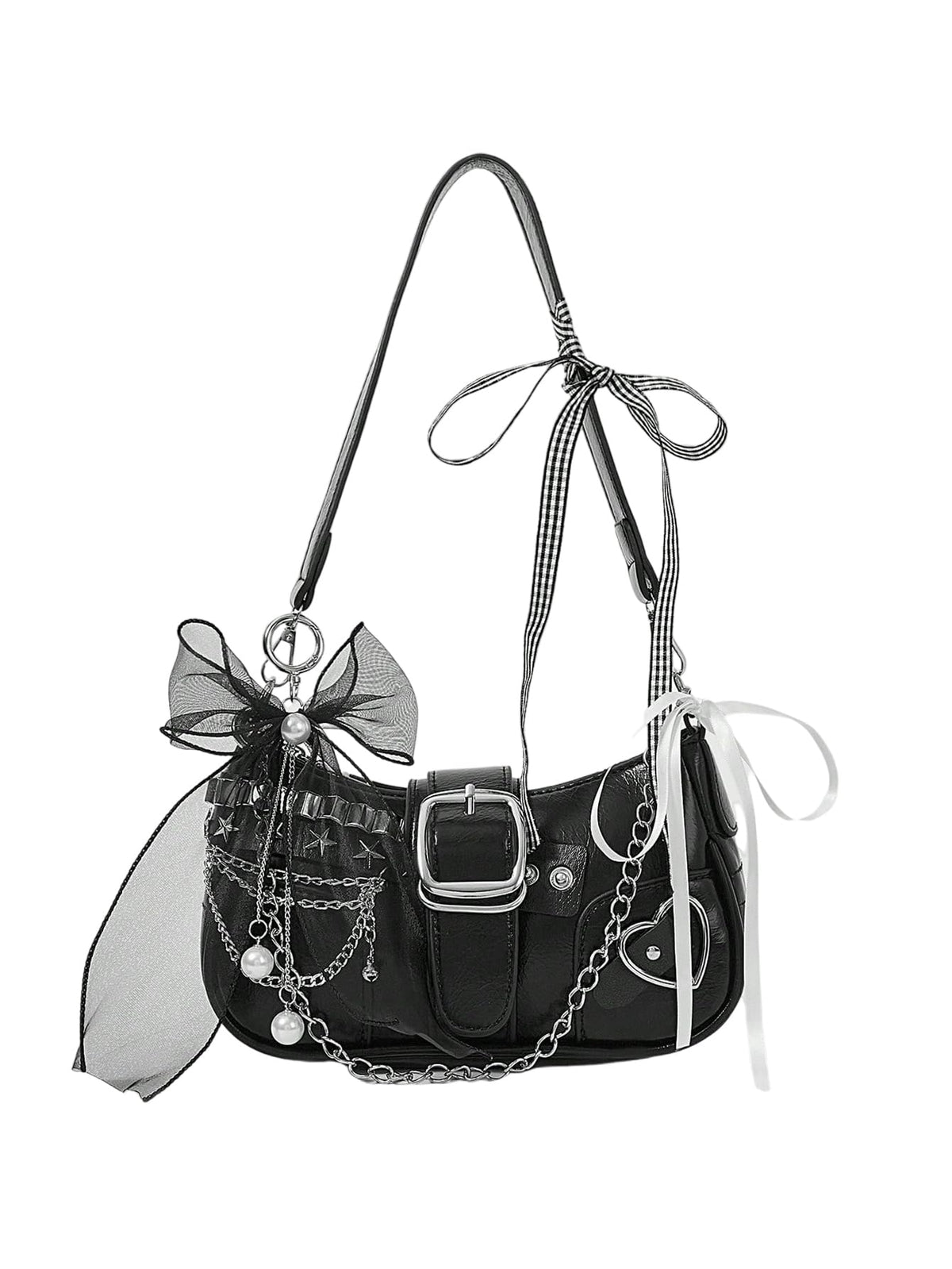 Verdusa Women's Y2K Star Mini Chain Hobo Bag | PU Leather Shoulder Purse | 21 Colors