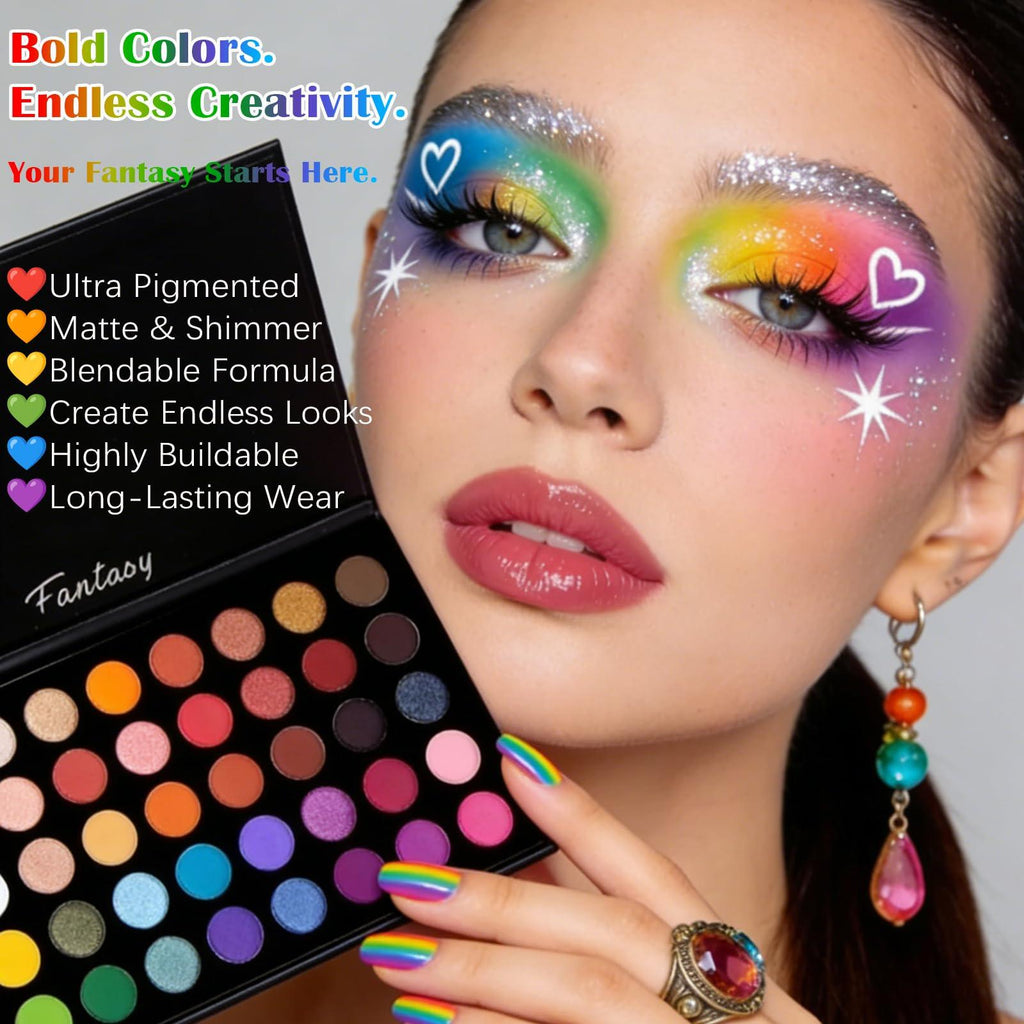 UCANBE 40-Color Eyeshadow Palette | Pigmented Eye Makeup