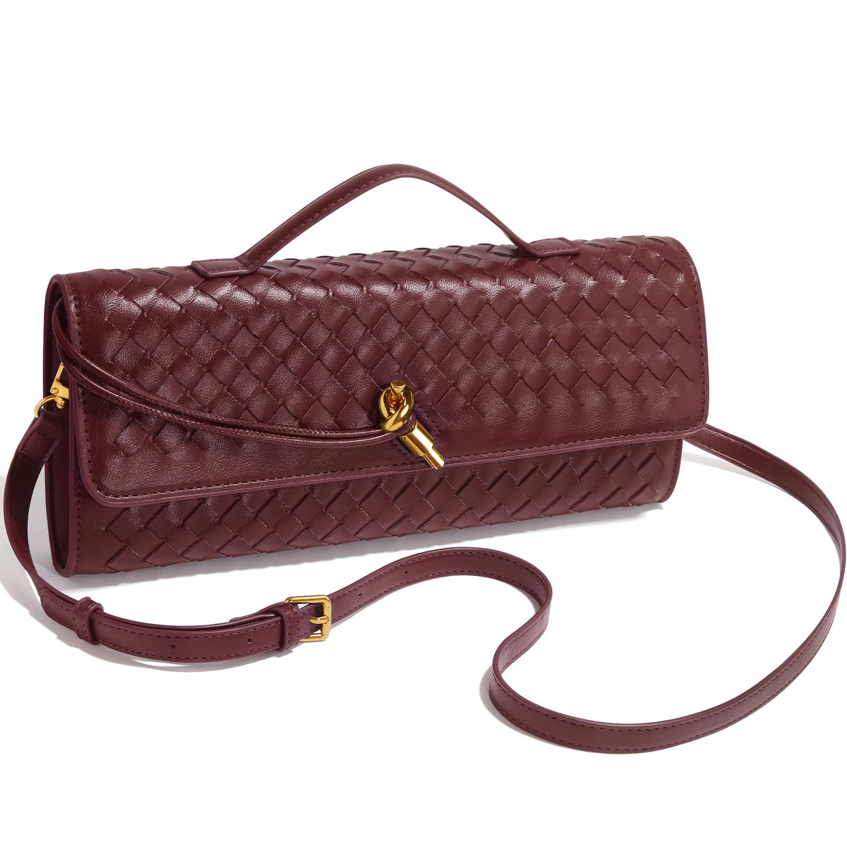 Jumping Deer Woven Clutch Purse | PU Leather Evening Bag | Clutch, Shoulder & Crossbody