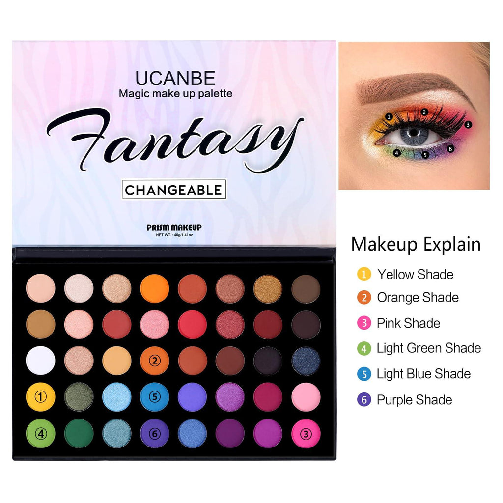 UCANBE 40-Color Eyeshadow Palette | Pigmented Eye Makeup