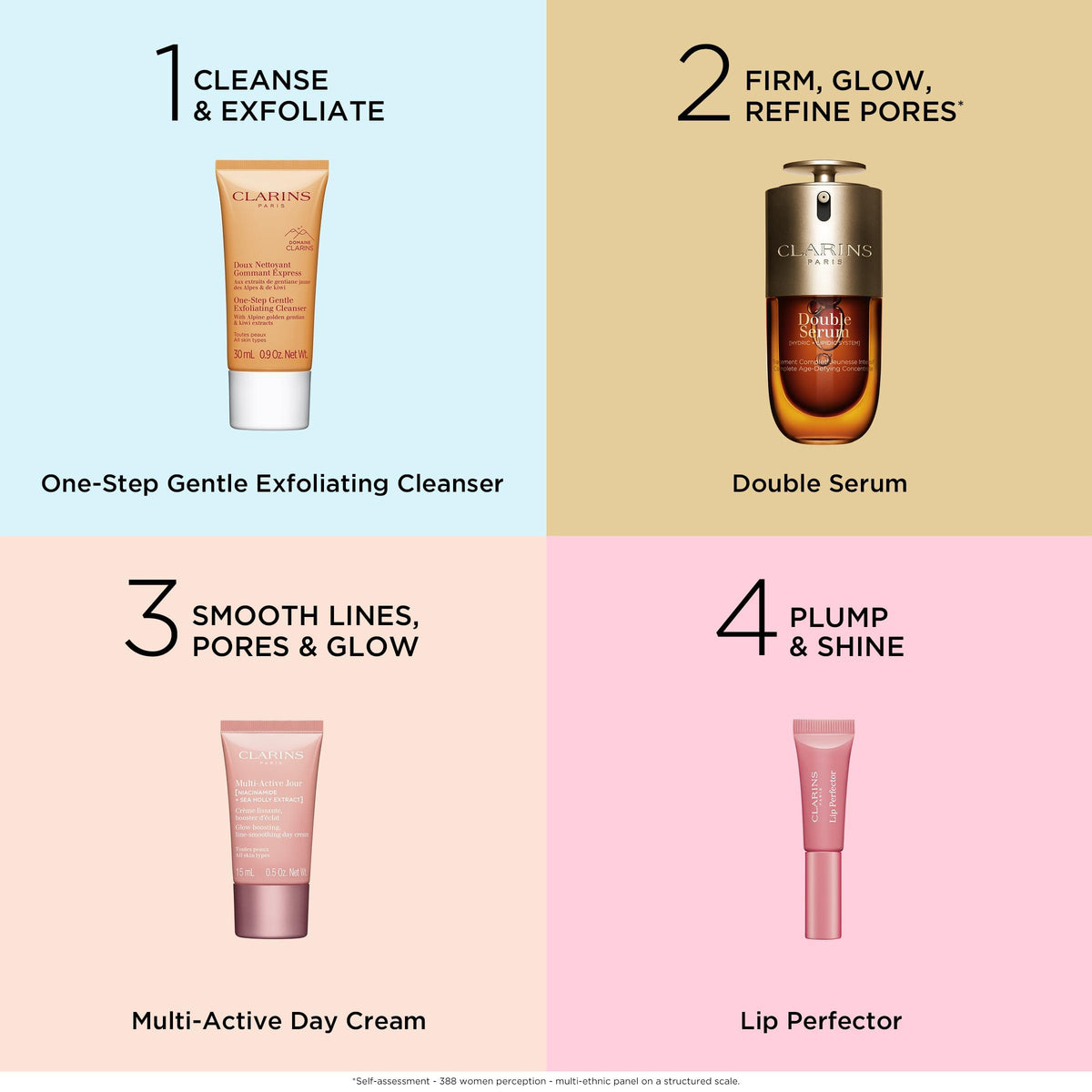 Clarins Smooth & Glow Starter Set - 5-Piece Luxury Skincare Collection