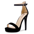IDIFU Women's 5" Platform Stiletto Heel Sandals | Ankle Strap Open Toe | Wedding & Party