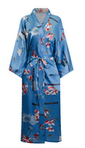 Women's Floral/Patterned Silky Kimono Robes Long Satin Bathrobes Sleepwear Loungewear