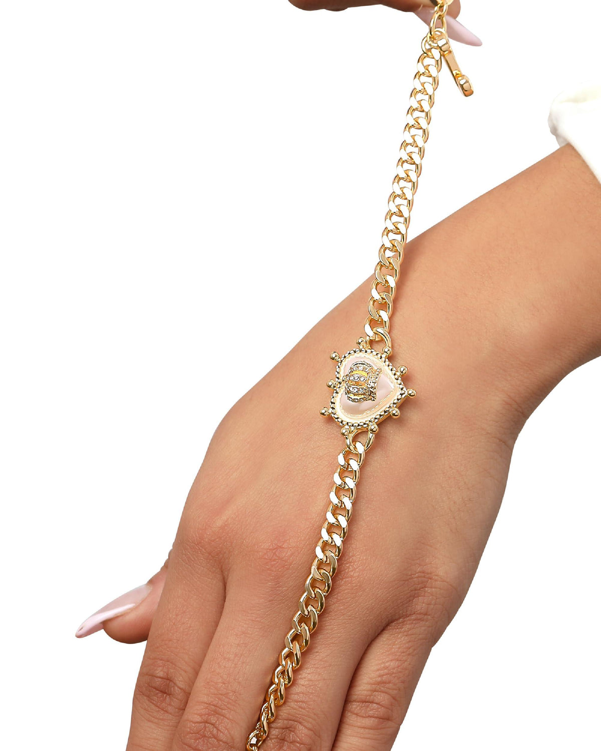 Juicy Couture Heart Charm Bracelet | Gold & Silver Tone | Toggle & Lobster Clasp | Gift for Her