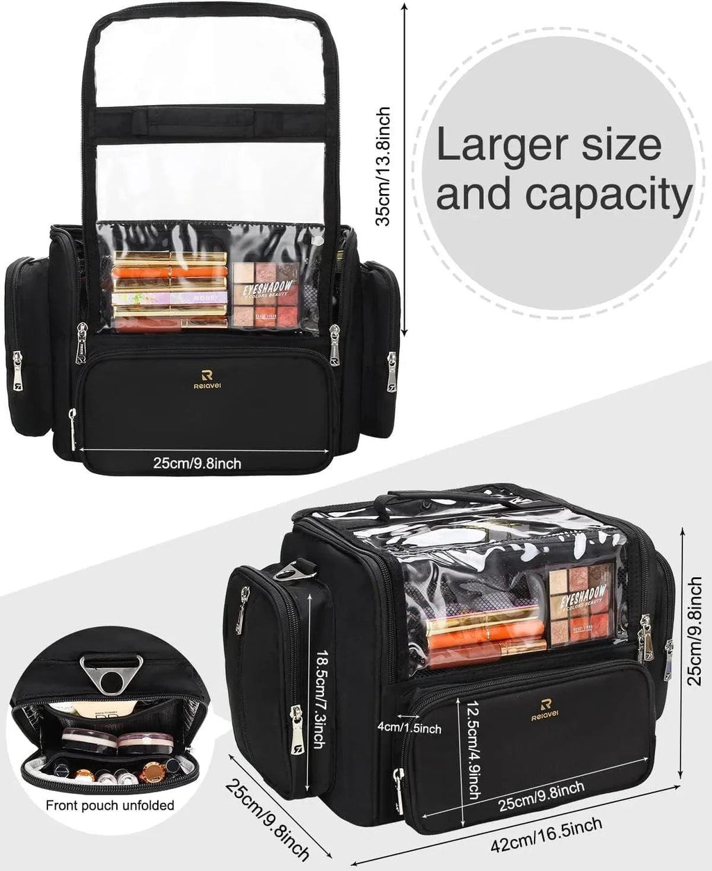 Extra Large Professional Makeup Brush Bag with Adjustable Dividers & Shoulder Strap - Dazzling Beauty Solution