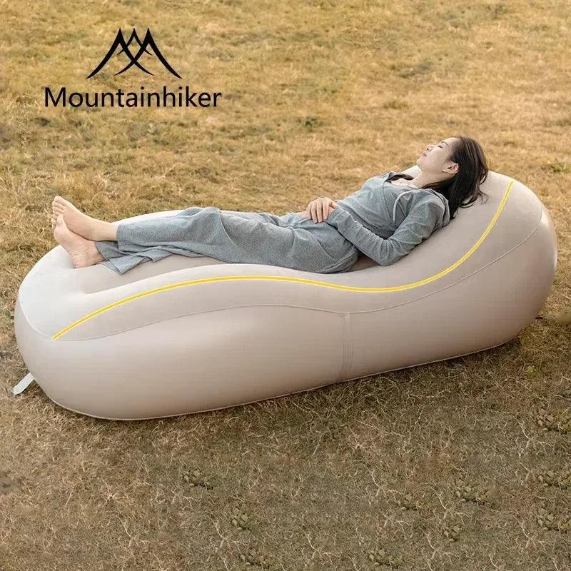 Mounthiker Inflatable Air Sofa with Built-In Pump – Portable Recliner Lounge Chair with Headrest, Auto Inflation, and Storage Bag – Lightweight Beach, Travel & Camping Sofa (150KG Capacity) - Dazzling Beauty Solution