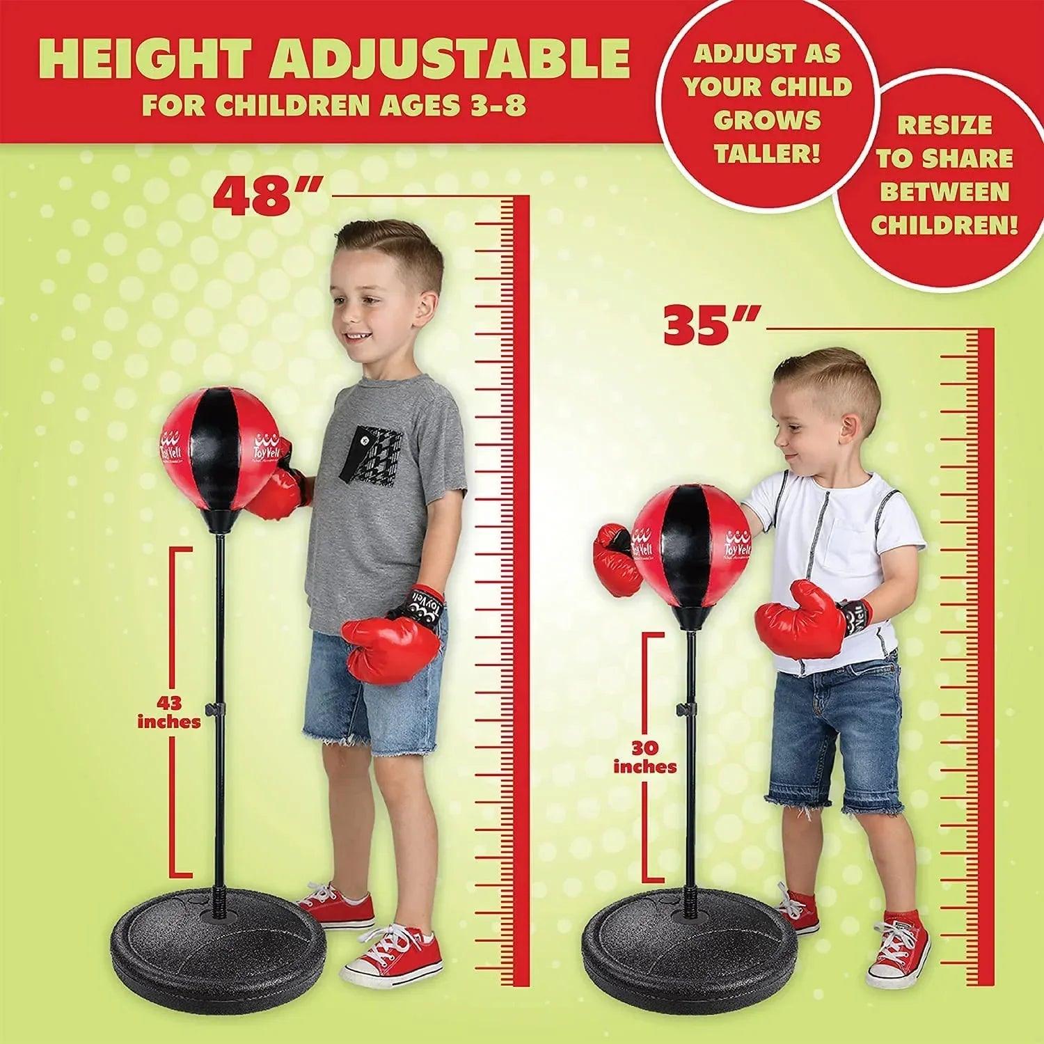 Kids Freestanding Speed Bag, 15", 2.2 Lb, Red & Black - Dazzling Beauty Solution