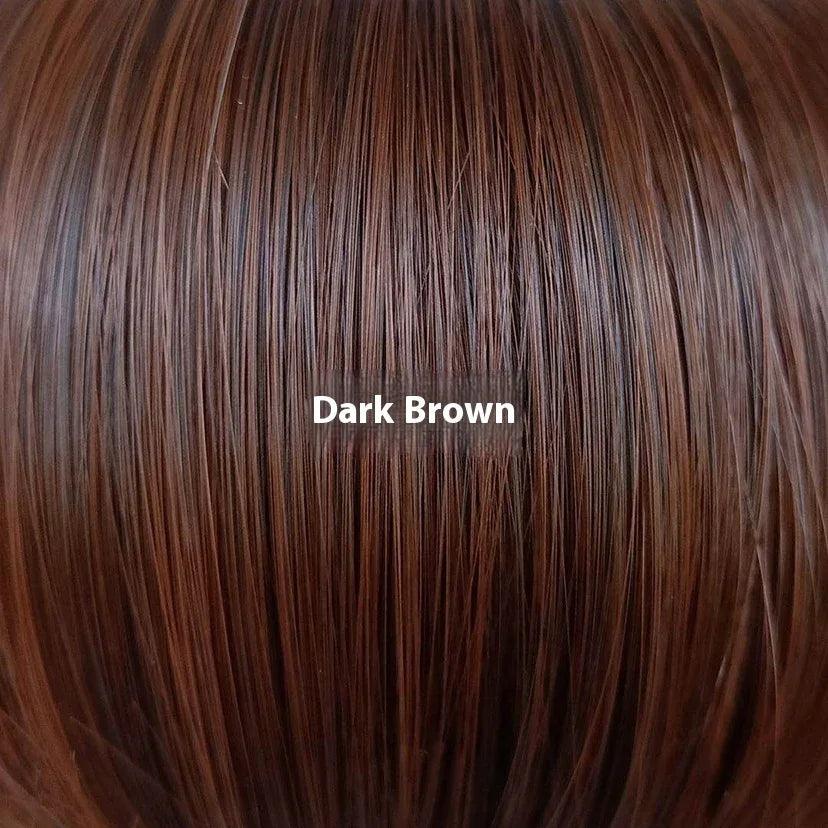 Long Straight Lace Front Wig with Side Bangs – Medium Dark Brown - Dazzling Beauty Solution