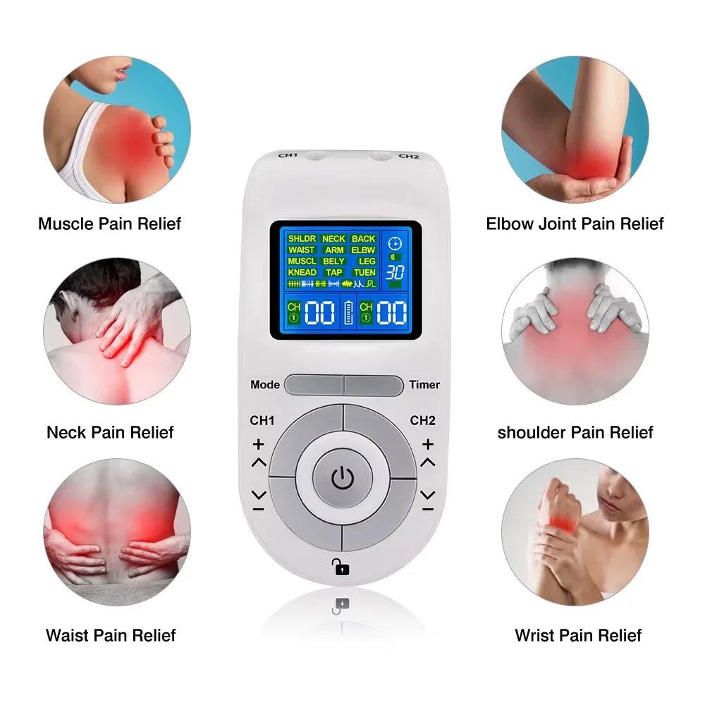12-Mode TENS & EMS Muscle Stimulator – Dual Channel - Dazzling Beauty Solution