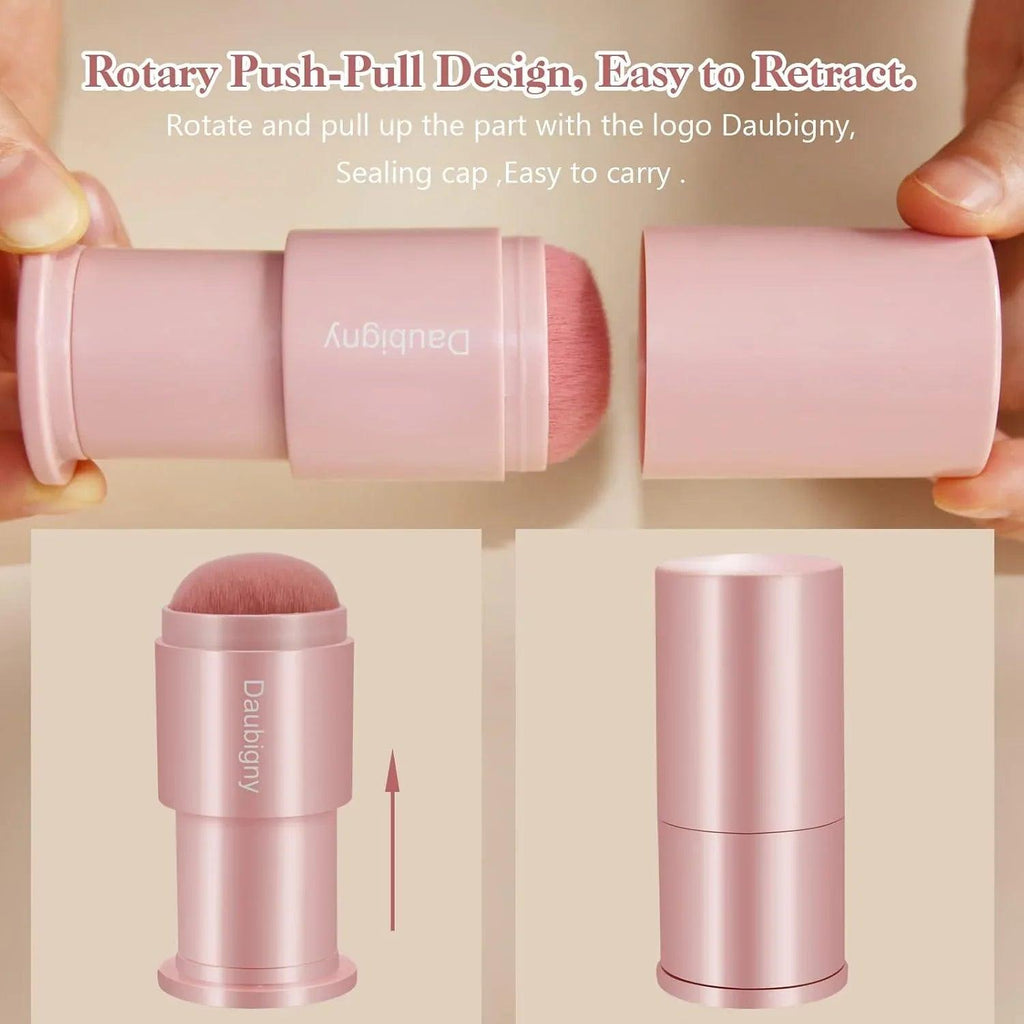 Retractable Kabuki Makeup Brush, Powder Brushes Foundation Travel Foundation Brush for Blush Bronzer & Powder (Pink) - Dazzling Beauty Solution