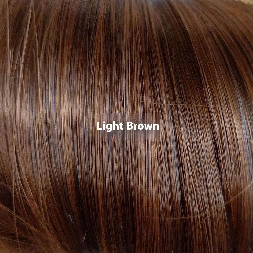 Long Straight Lace Front Wig with Side Bangs – Medium Dark Brown - Dazzling Beauty Solution