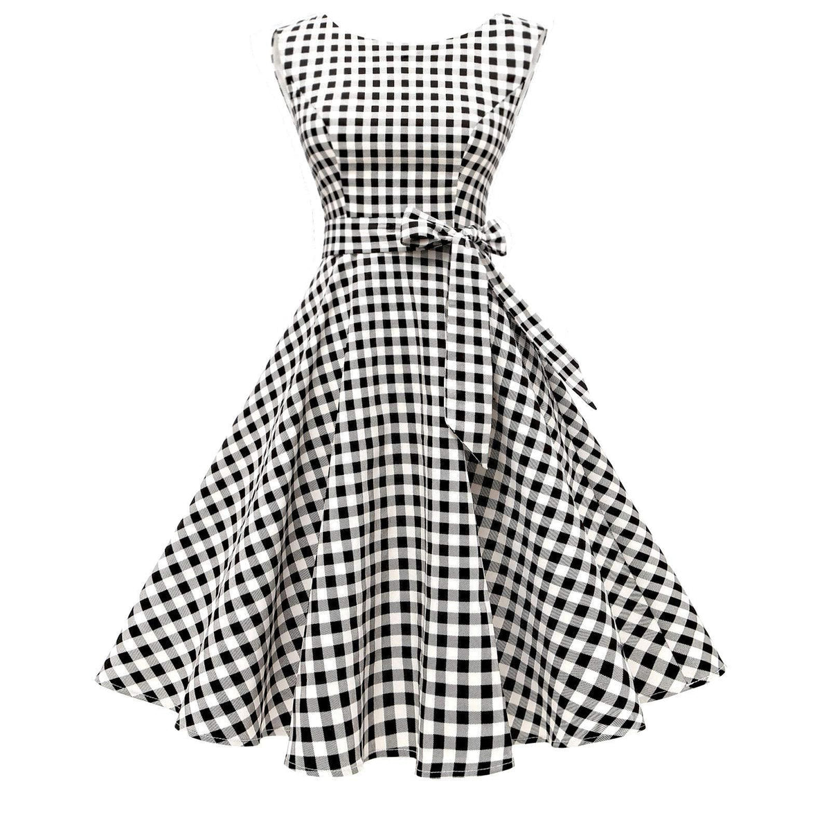 Women's Boatneck Sleeveless Swing Vintage 1950s Cocktail Dress