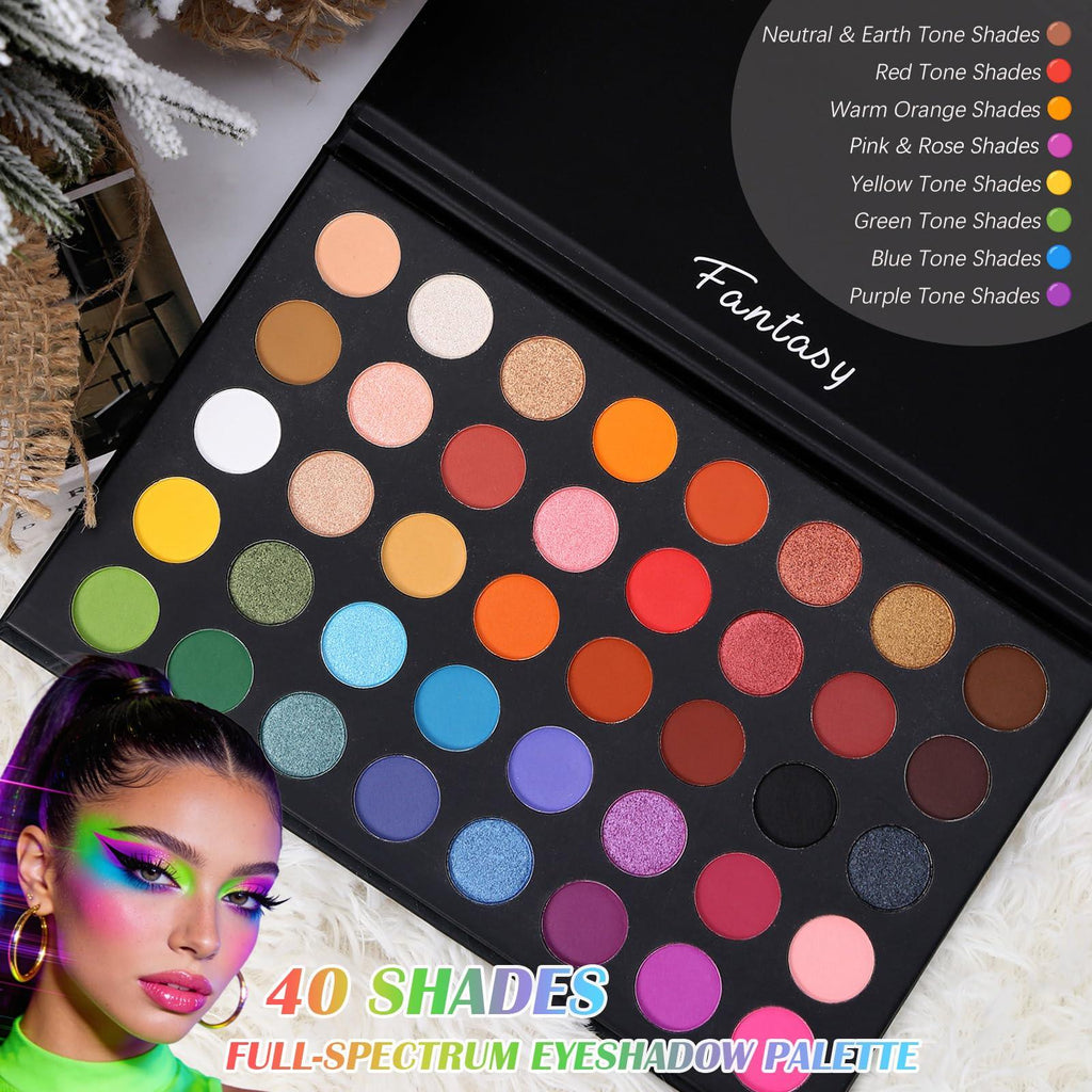 UCANBE 40-Color Eyeshadow Palette | Pigmented Eye Makeup