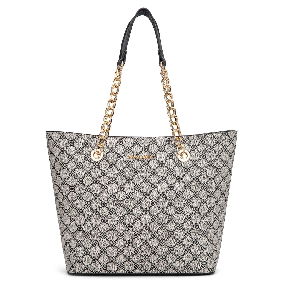 Montana West Chain Top-Handle Tote Bag Large Capacity Vegan Leather