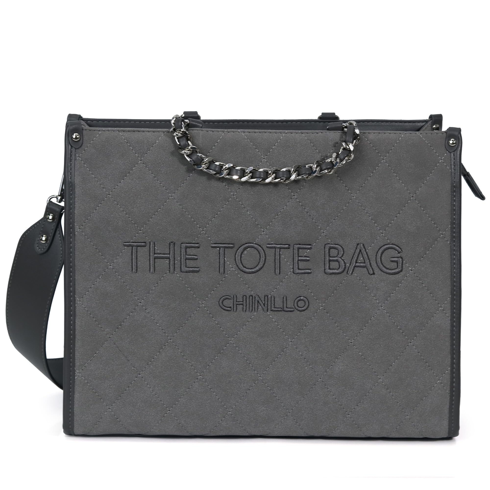 Chinllo Tote Bag for Women – Quilted Satchel Purse with Detachable Shoulder Strap | Small, Medium, Large