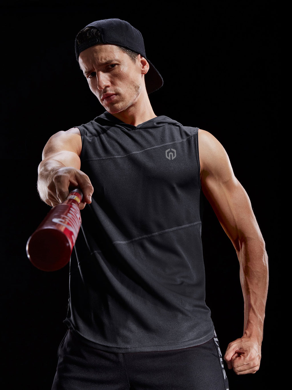 NELEUS Men's Dry Fit Hooded Muscle Tank Top - Athletic Workout Running Shirt 3-Pack
