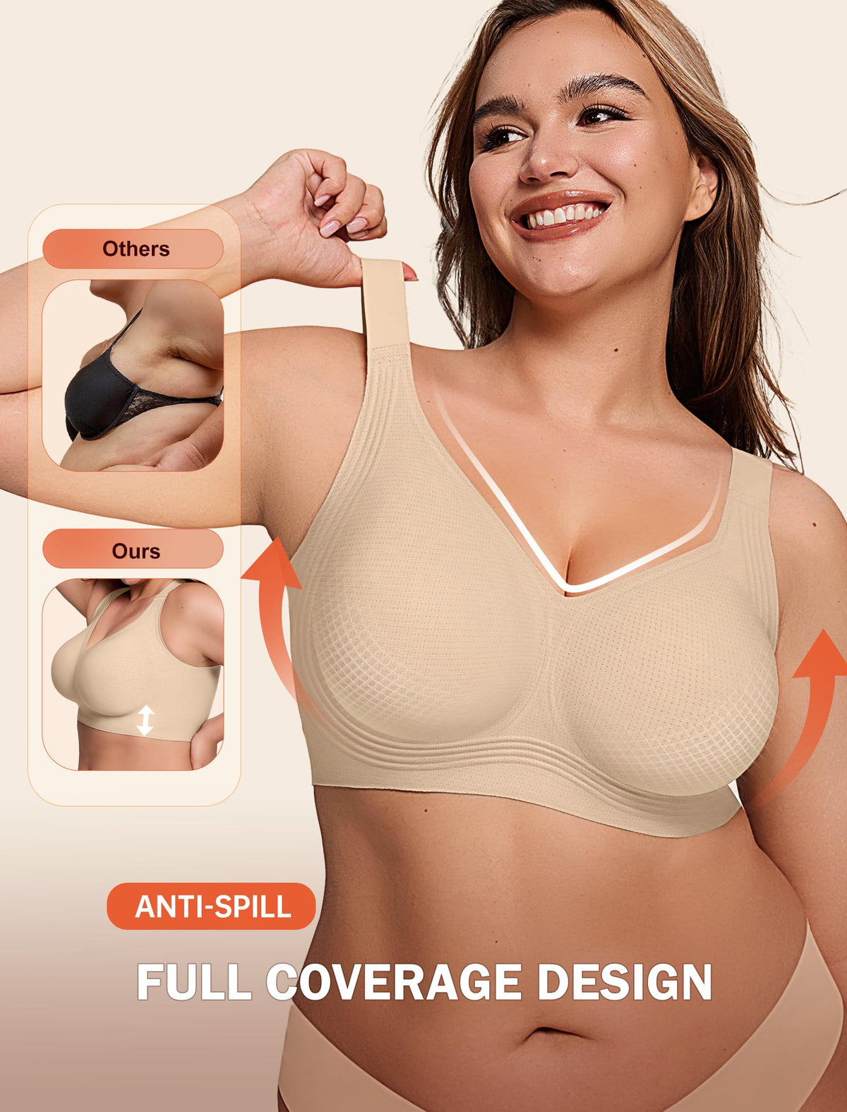 LetsJoli Jelly Bras for Women No Underwire Plus Size Push Up Supportive