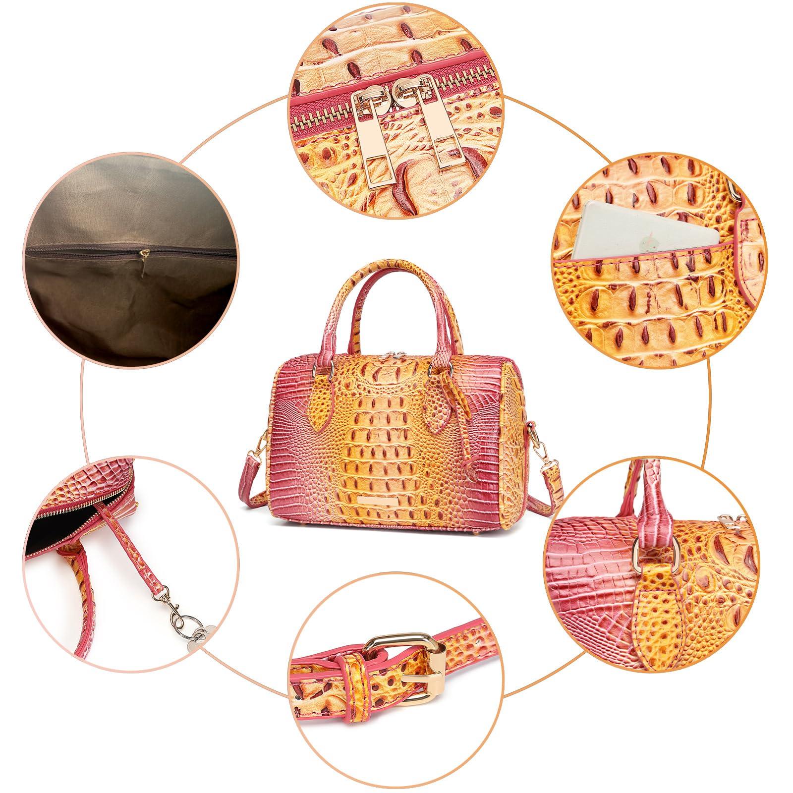 Women's Crocodile-Embossed Tote Bag | Vegan Leather Crossbody Purse | 23 Colors