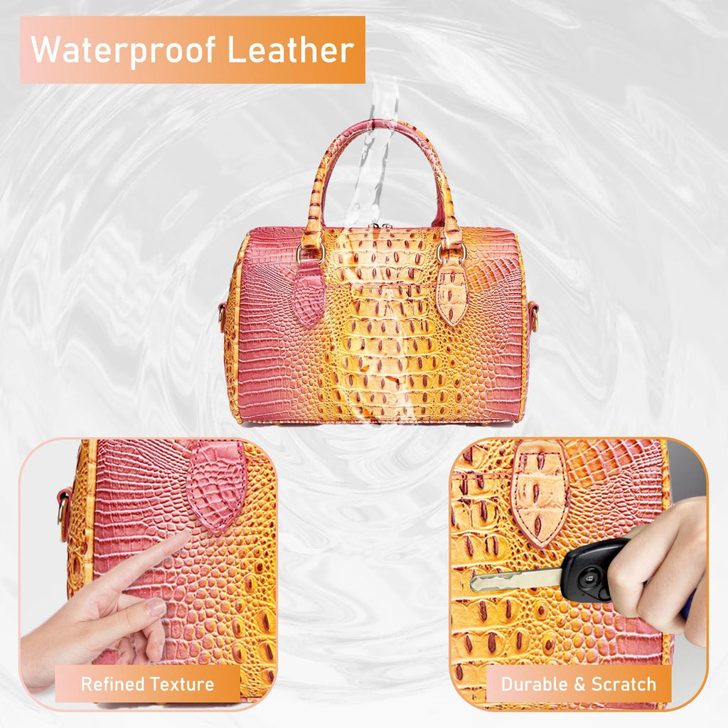 Women's Crocodile-Embossed Tote Bag | Vegan Leather Crossbody Purse | 23 Colors