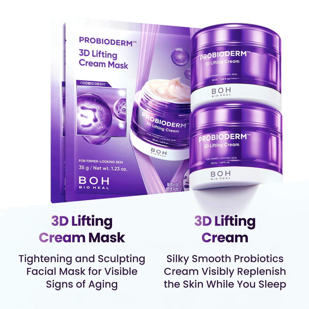 BIOHEAL BOH 3D Lifting Cream Double Set - Korean Anti-Aging Skincare Gift