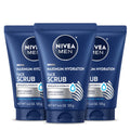NIVEA MEN Maximum Hydration Face Scrub with Provitamin B5 and Aloe Vera, Exfoliating Face Wash Deeply Cleanses to Unclog Pores, 4.4 Oz Tube, Pack of 3
