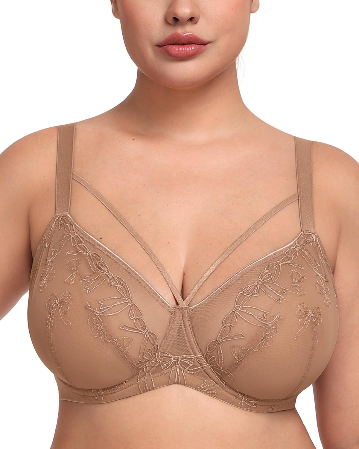 HSIA Minimizer Bras for Women Unlined Underwire Lace Bras for Large Breasts