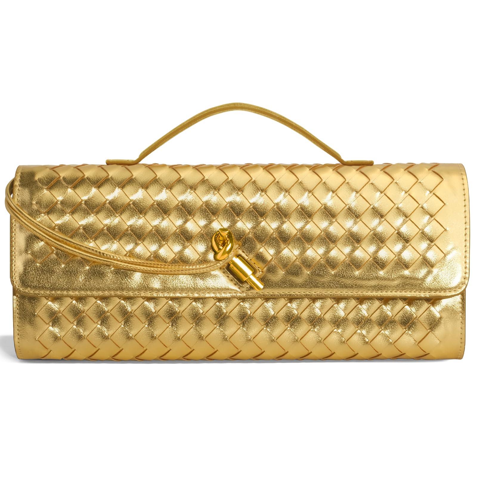 Jumping Deer Woven Clutch Purse | PU Leather Evening Bag | Clutch, Shoulder & Crossbody