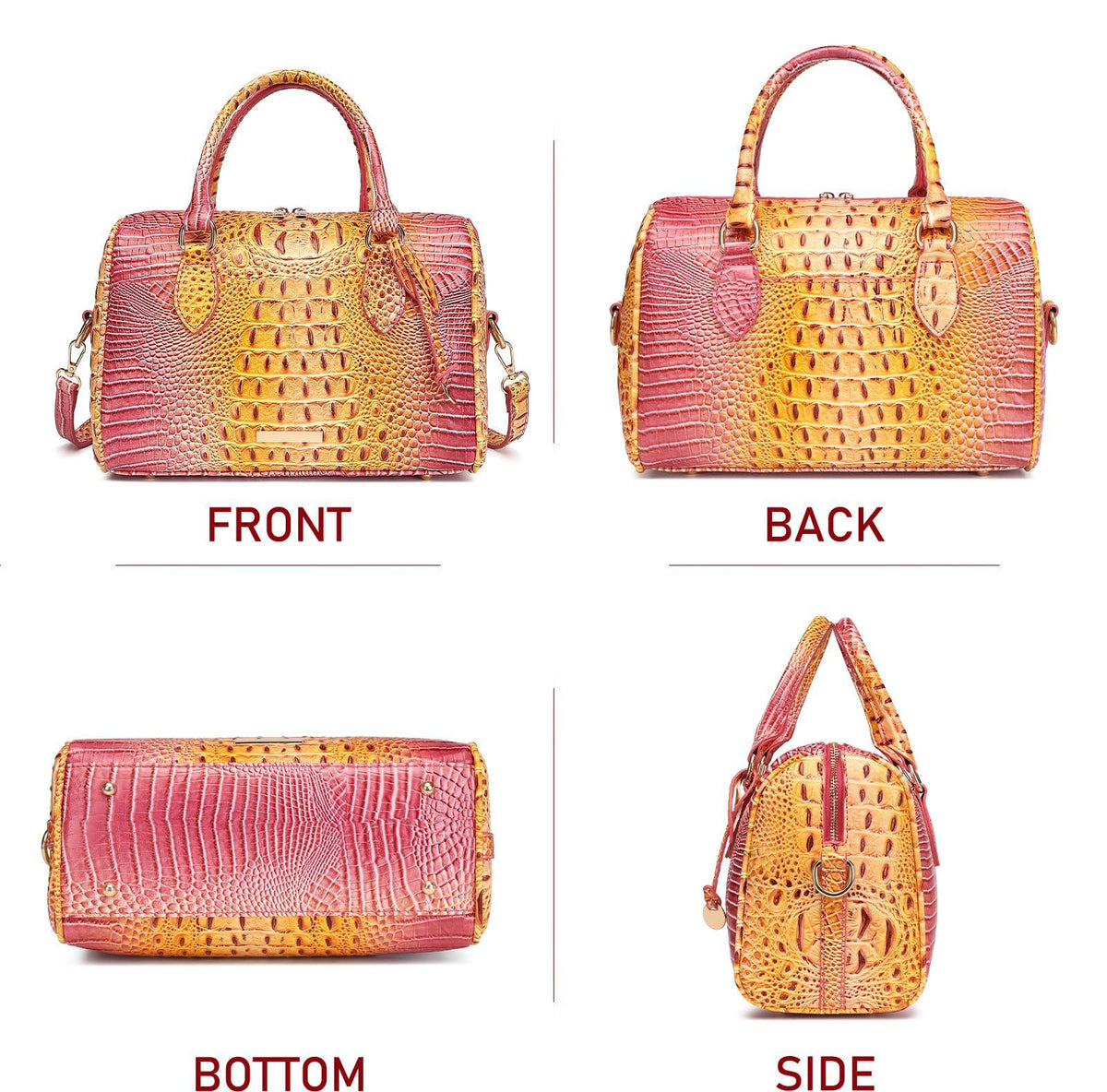 Women's Crocodile-Embossed Tote Bag | Vegan Leather Crossbody Purse | 23 Colors