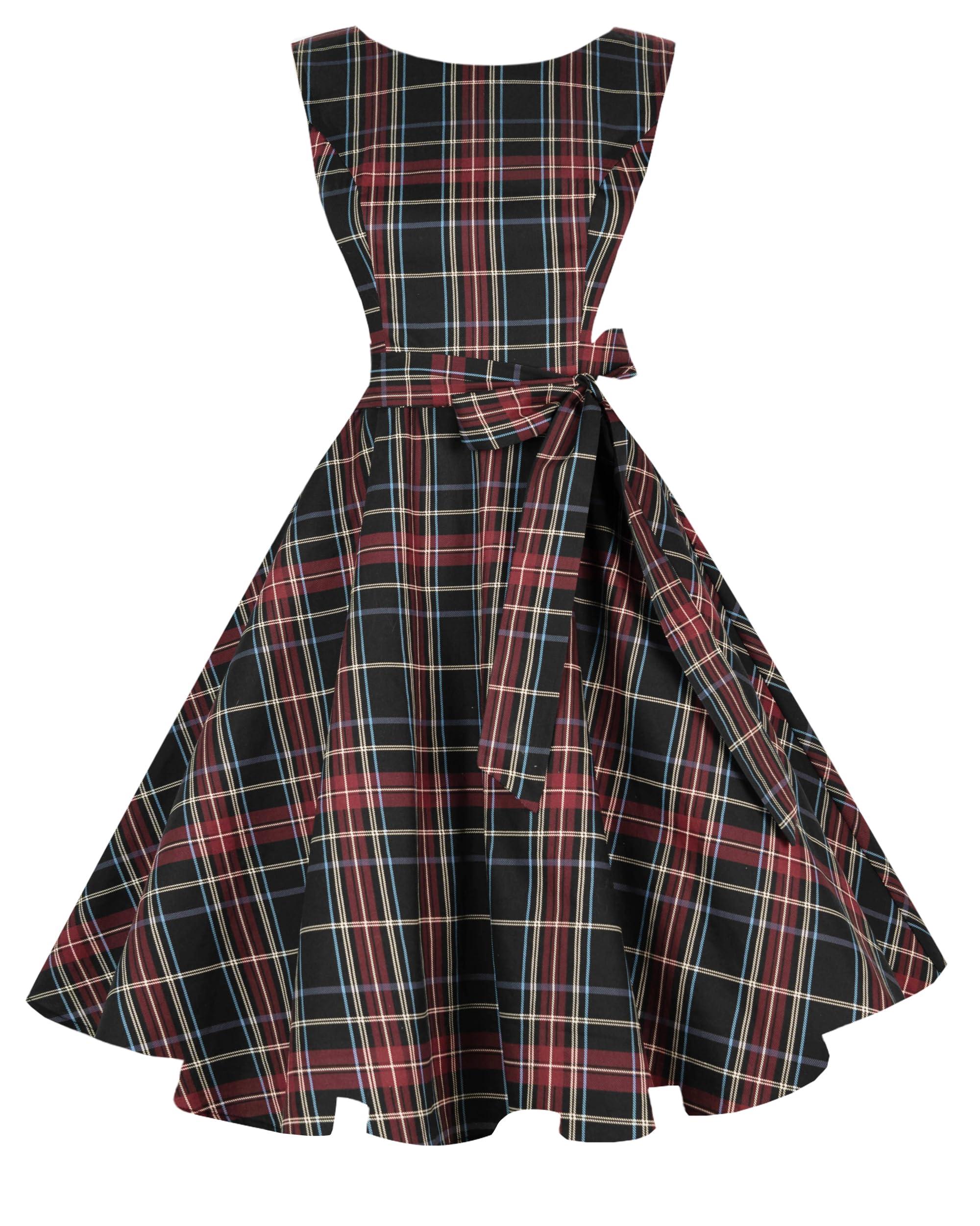 Women's Boatneck Sleeveless Swing Vintage 1950s Cocktail Dress