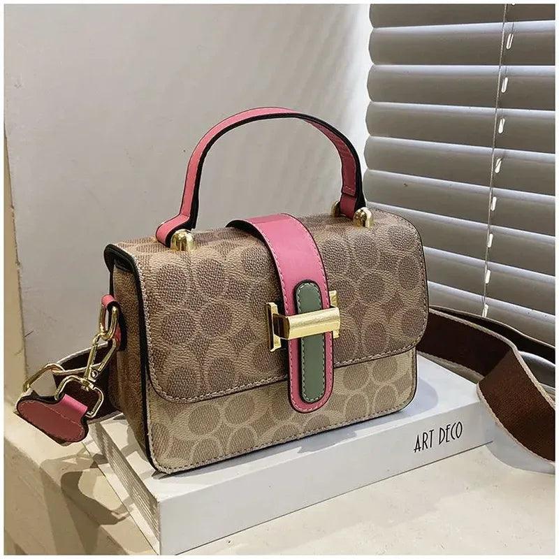 Floral Designer Shoulder Bag – Elegant Leather Handbag with Adjustable Strap & Multiple Compartments - Dazzling Beauty Solution