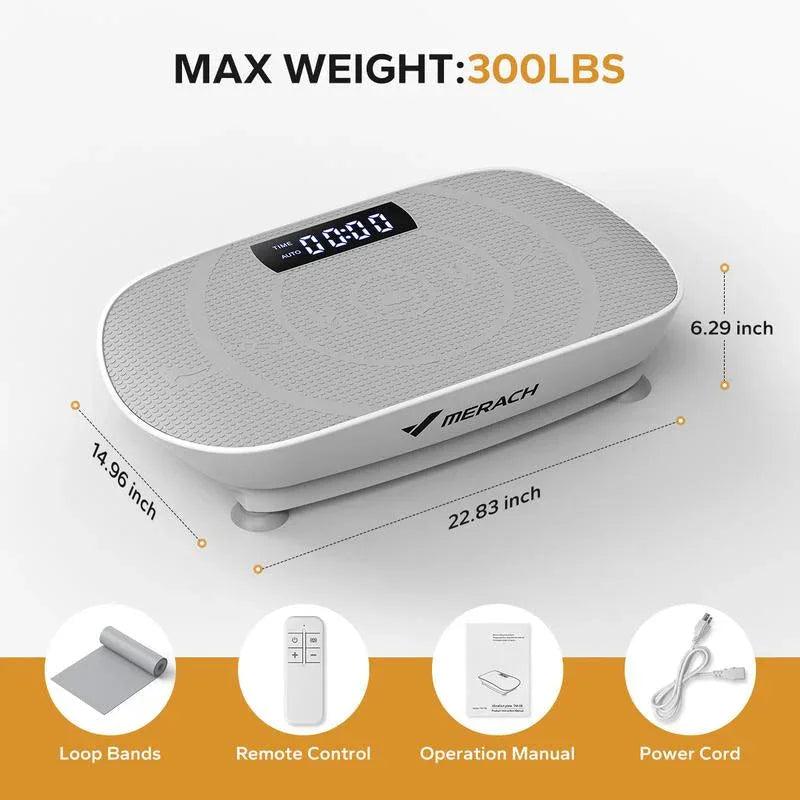Vibration Plate Exercise Machine - Bluetooth Music & 400LBS Capacity Vibration Plate for Lymphatic Drainage Success - Dazzling Beauty Solution