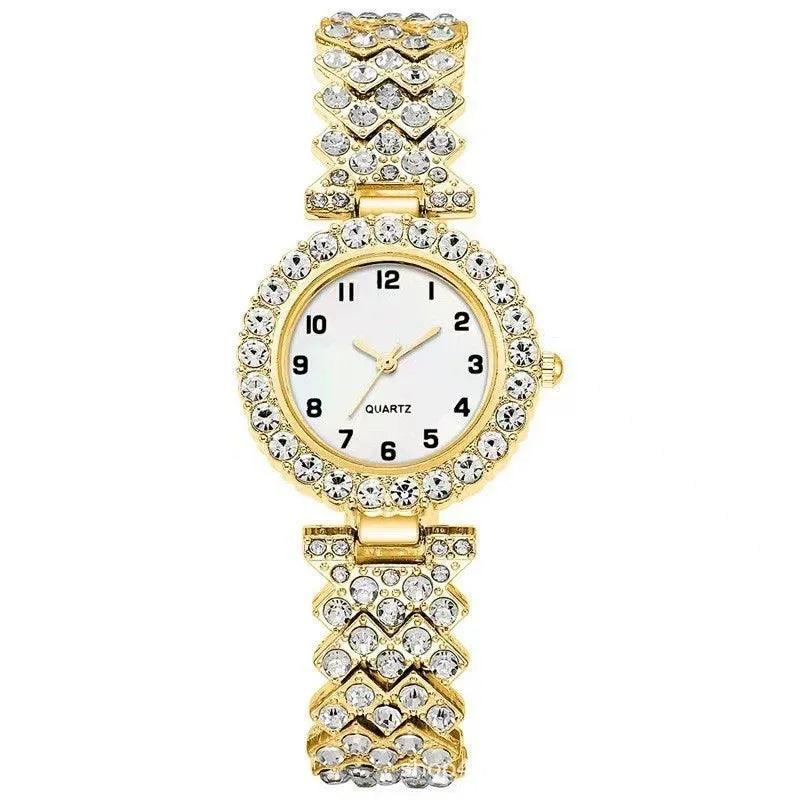 Fashion Jewelry 2pcs Luxury Fashion Women Watch Set Silver Strap Ladies Quartz Wristwatch Alloy Bracelet For Ladies Jewelry Set Clock Gift - Dazzling Beauty Solution