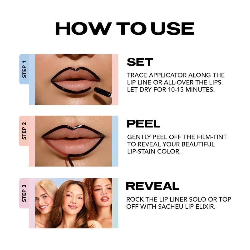 LIP LINER STAY-N - Peel-Off Lip Liner Stain - All Day & Night Lipliner - Dazzling Beauty Solution