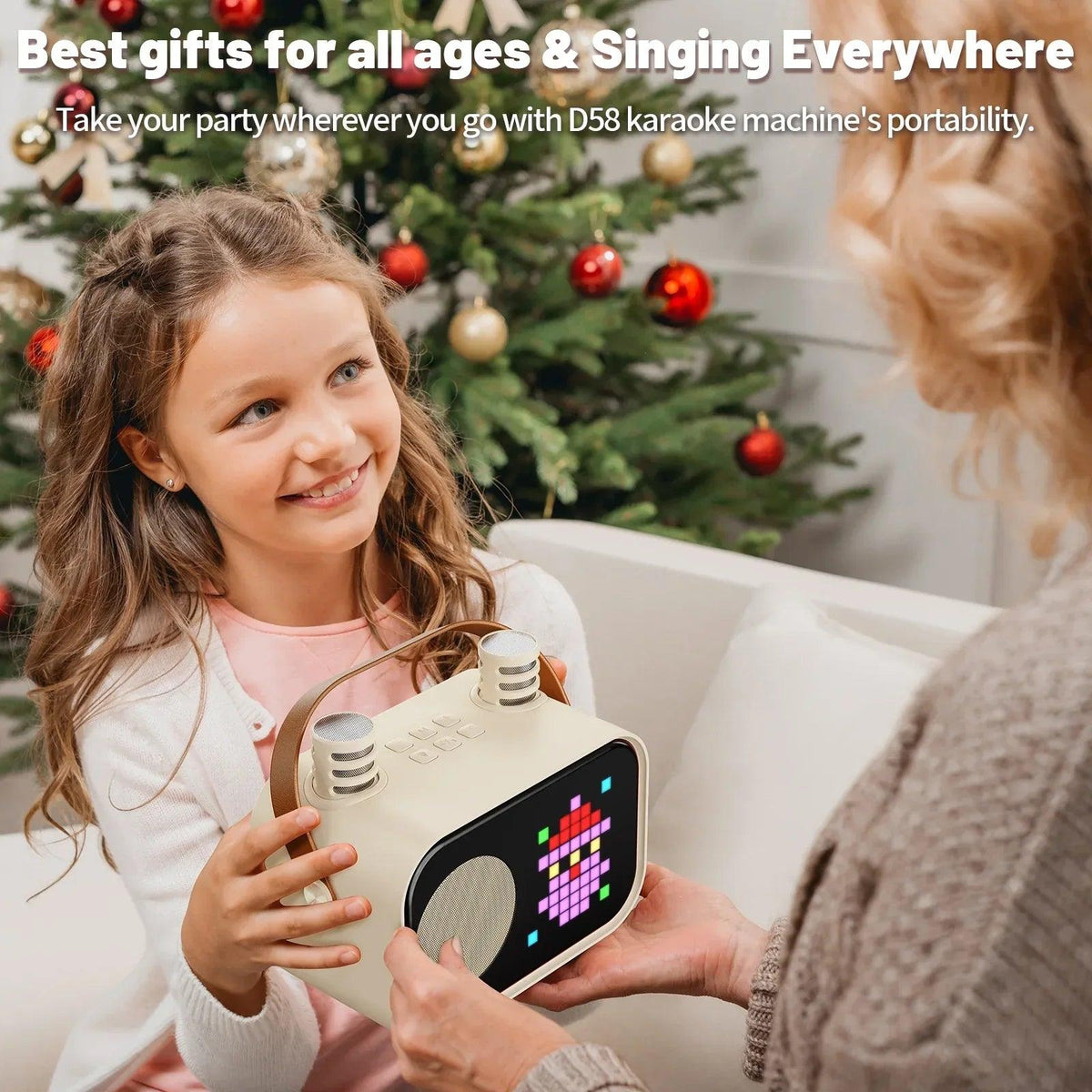 JYX Mini Karaoke Machine with 2 Mics – Bluetooth, LED Display, Portable Speaker - Dazzling Beauty Solution