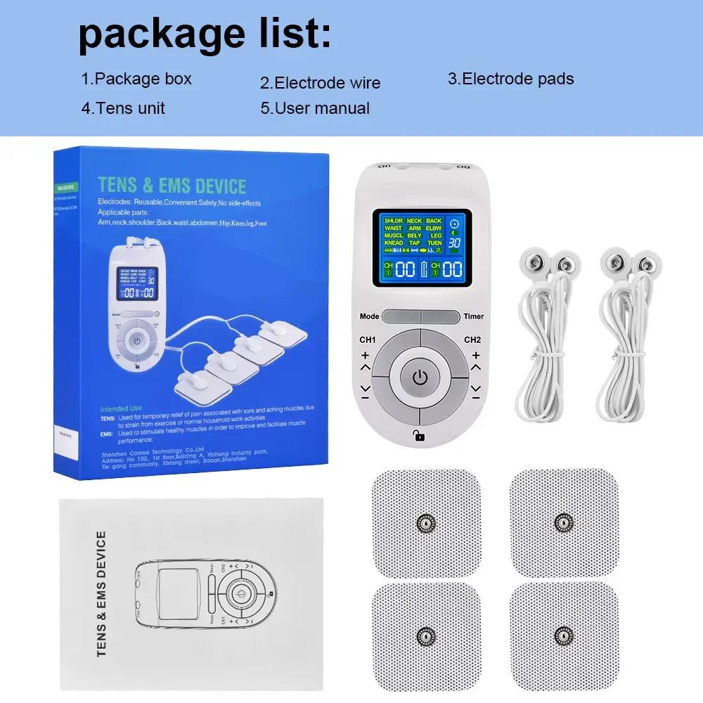 12-Mode TENS & EMS Muscle Stimulator – Dual Channel - Dazzling Beauty Solution