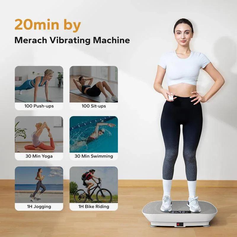 Vibration Plate Exercise Machine - Bluetooth Music & 400LBS Capacity Vibration Plate for Lymphatic Drainage Success - Dazzling Beauty Solution