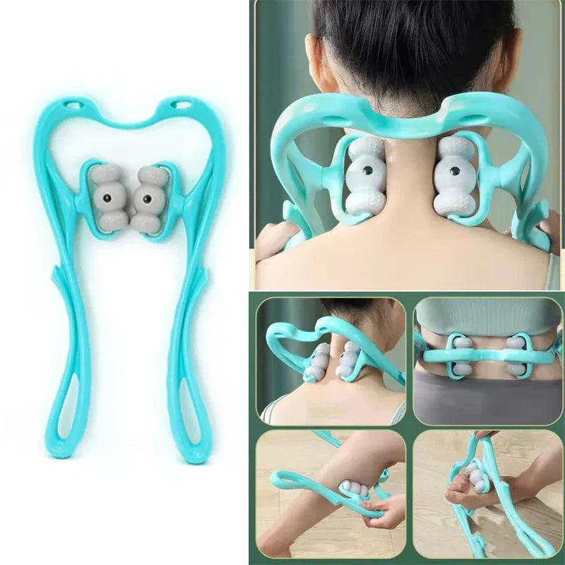 360° Manual Neck Massager with Magnetic Acupressure – Deep Tissue Pain Relief Roller for Neck, Shoulders & More - Dazzling Beauty Solution