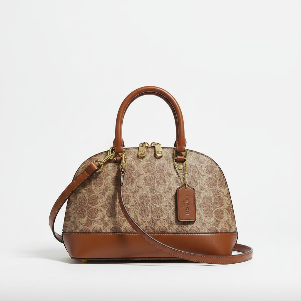 Floral Designer Shoulder Bag – Elegant Leather Handbag with Adjustable Strap & Multiple Compartments - Dazzling Beauty Solution