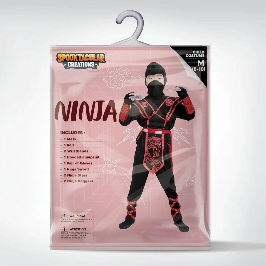 Kids’ Ninja Dragon Halloween Costume – Boys Jumpsuit Dress-Up Set - Dazzling Beauty Solution