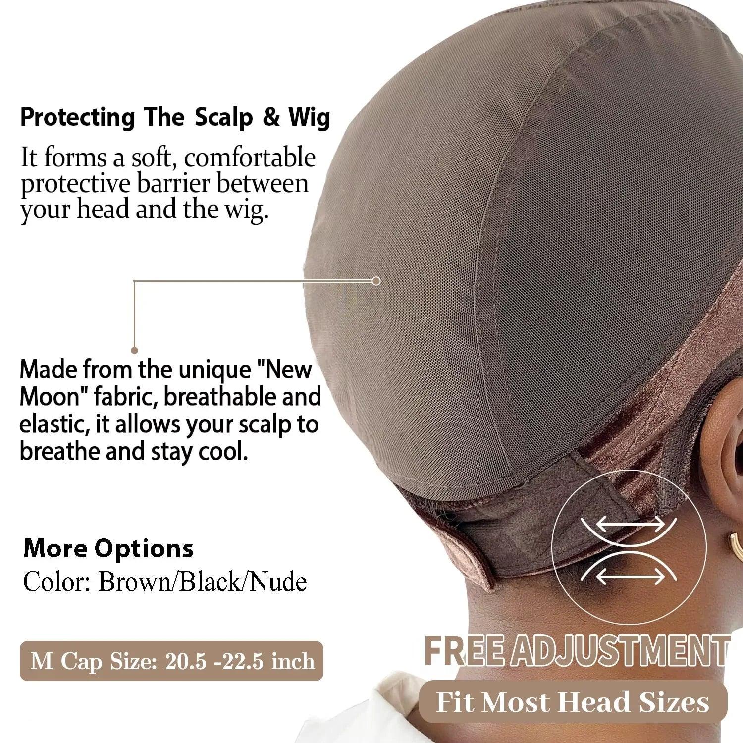 3-Piece Anti-Slip Wig Cap Set – Available in Black, Light, or Brown - Dazzling Beauty Solution