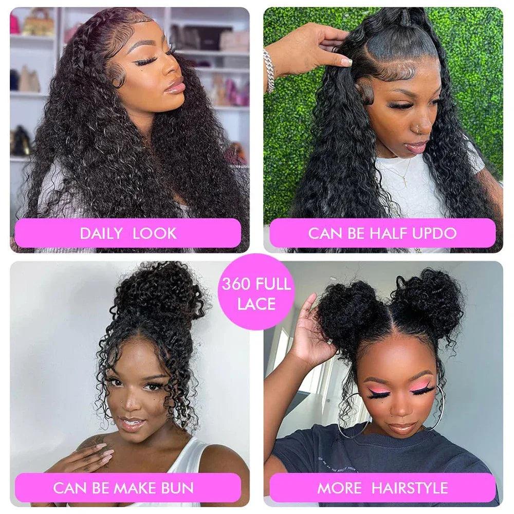 Invisi Strap HD 360 Glueless Deep Curly Wig – 250% Density Full Lace Luxury - Dazzling Beauty Solution