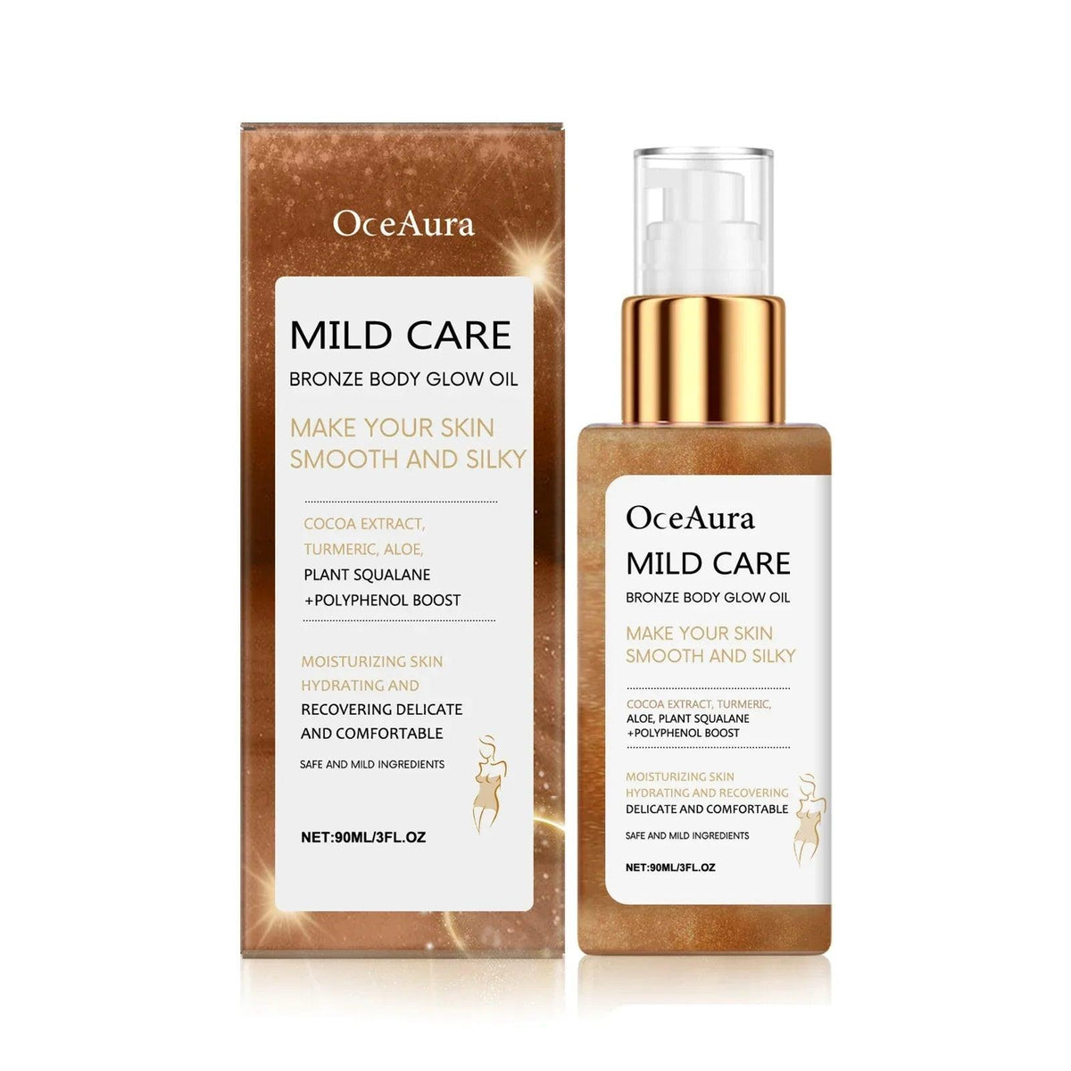 Oceaura Bronze Body Glow Oil – Moisturizing Shimmer Oil - Dazzling Beauty Solution